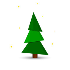 Christmas tree icon, Xmas fir symbol, graphic design template, vector illustration