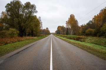 summer asphalt road in perspective