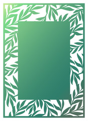 Laser cut ornamental vector template. Die cut paper card with openwork ornament.