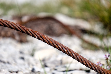 old rusty metal bridge in port