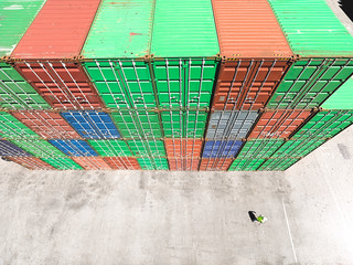 Cargo containers on dock