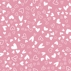 Seamless pattern with colorful hearts for Valentine's Day. Vector