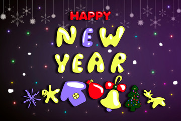Fototapeta premium Happy new year illustration