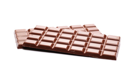 chocolate bars isolated on white background