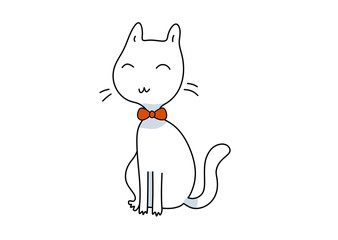 Cute cat design.Children illustration for School books and more. Animal print.