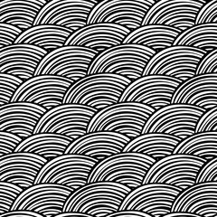 Vector seamless pattern. Decorative abstract hand drawn doodle ornamental sketchy black and white background. Repeating trendy print for print and cloth. - 239362315