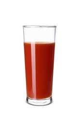Glass of healthy juice on white background