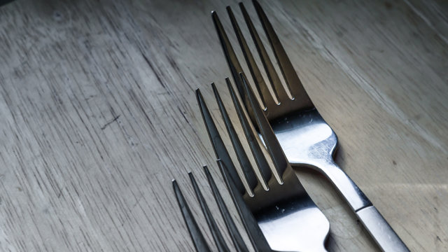 Fork and nife with reflection