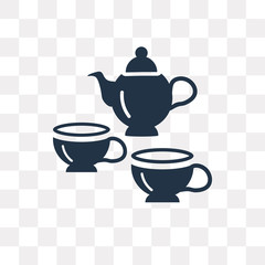 Tea Set vector icon isolated on transparent background, Tea Set  transparency concept can be used web and mobile