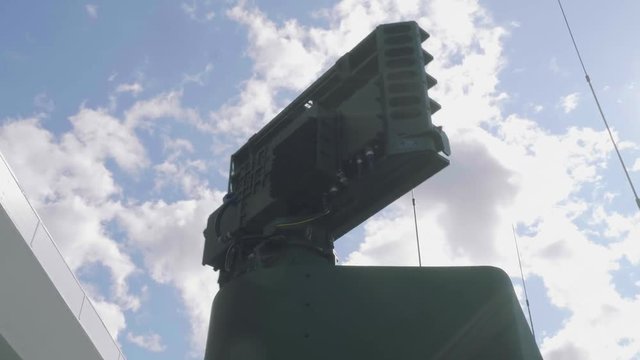 Air defense missile system in green camouflage