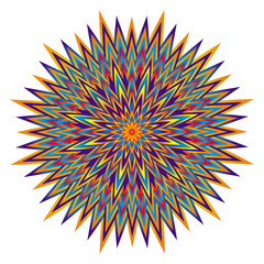 Openwork colorful mandala. Circular elegant ornament. Spiritual and esoteric symbol. Vector graphics.
