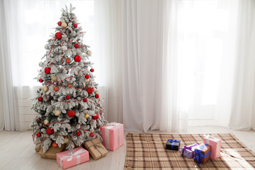 Christmas background Christmas tree new year gifts decor decoration holiday winter