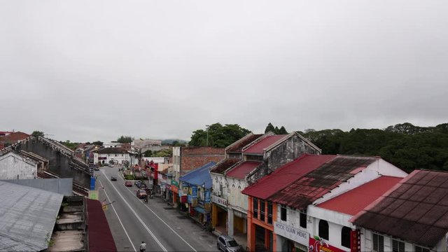 Kuala Kangsar, Malaysia - December 07 2018 : Time lapse of one of the old city in Northern Malaysia known as Kuala Kangsar in Perak.Kuala Kangsar is the royal town of Perak, Malaysia. Ungraded.