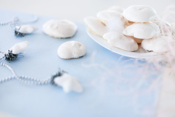 Fototapeta na wymiar Homemade meringue cookies