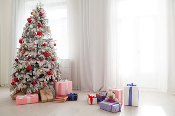 Christmas background Christmas tree new year gifts decor decoration holiday winter