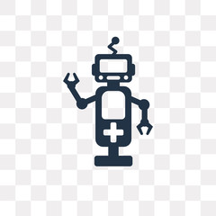 Robot vector icon isolated on transparent background, Robot  transparency concept can be used web and mobile