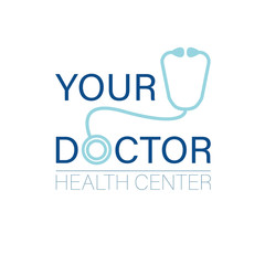 Logo health center Your doctor brand label icon vector illustration