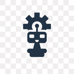 Robot vector icon isolated on transparent background, Robot  transparency concept can be used web and mobile