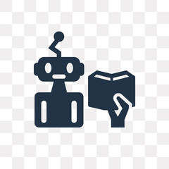 Robot vector icon isolated on transparent background, Robot  transparency concept can be used web and mobile