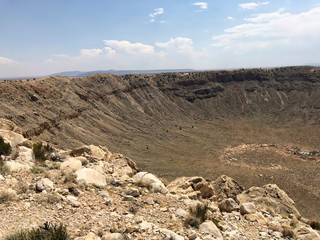 View of half of the Meteor Crater, one of the top attractions in Flagstaff, Arizona.