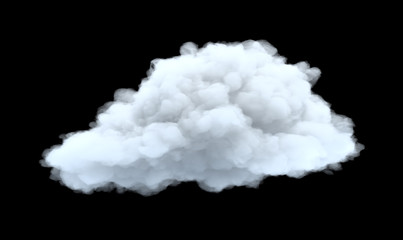3d rendering of a white bulky cumulus cloud on a black background. - obrazy, fototapety, plakaty