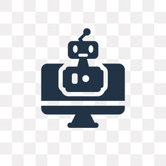 Bot vector icon isolated on transparent background, Bot  transparency concept can be used web and mobile