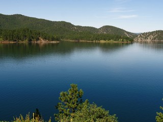 Pactola Lake, the largest reservoir in the Black Hills of South Dakota, USA.