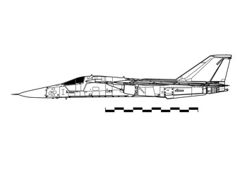 General Dynamics F-111. Outline drawing