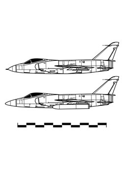 Grumman F11F TIGER. Outline drawing