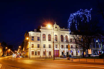 Fototapeta premium KRAKOW, POLAND - DECEMBER 24, 2017: Town Hall in Podgorze district of Krakow