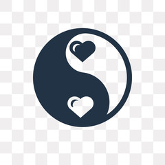 Yin yang vector icon isolated on transparent background, Yin yang  transparency concept can be used web and mobile
