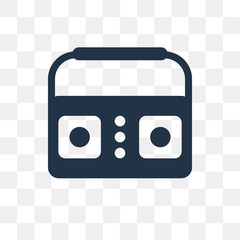 Fototapeta na wymiar Radio cassette vector icon isolated on transparent background, Radio cassette transparency concept can be used web and mobile