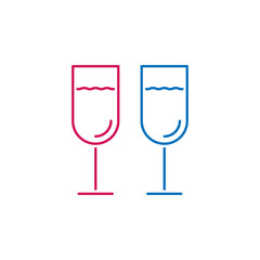 Valentine's day, champagne glasses icon. Can be used for web, logo, mobile app, UI, UX