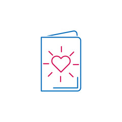Valentine's day, postcard icon. Can be used for web, logo, mobile app, UI, UX