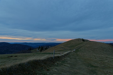 coucher de soleil sur les Vosges