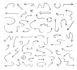 Set of hand drawn arrows