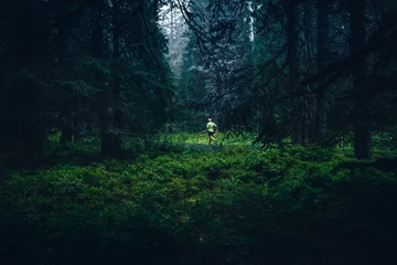 Laufen in grüner Natur. Hinterlauf im grünen Regenwald © kovop58