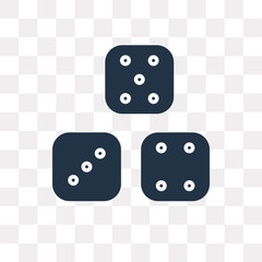 Dices vector icon isolated on transparent background, Dices  transparency concept can be used web and mobile