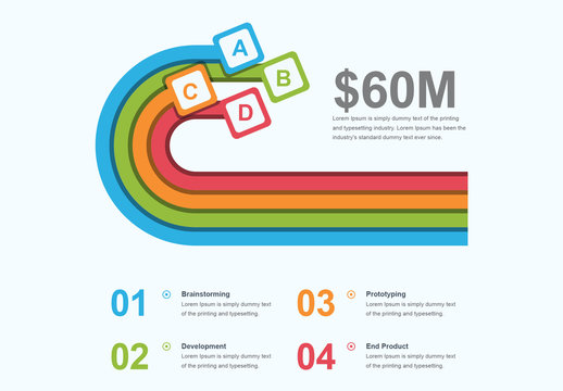 Infographic Layout with Multicolored Loop Element
