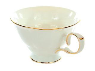 porcelain cup with a gold rim, general view