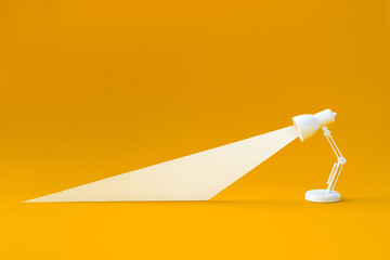 Idea and creativity concepts with lighting lamp on pastel color background.Business solution © hakinmhan