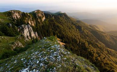The wild landscape from Buila Vanturarita national park in Romania