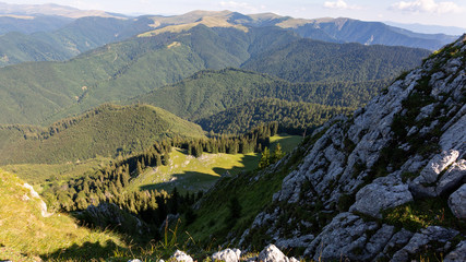 The wild landscape from Buila Vanturarita national park in Romania