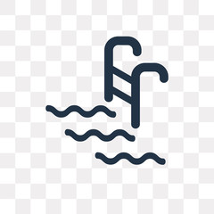 Swimming pool vector icon isolated on transparent background, Swimming pool  transparency concept can be used web and mobile