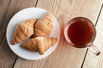 Croissants and tea the view from the top
