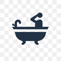 Bathtub vector icon isolated on transparent background, Bathtub  transparency concept can be used web and mobile