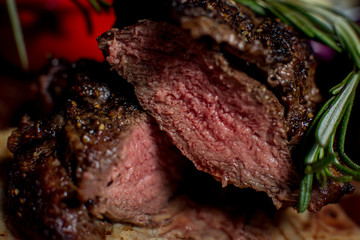 steak on a plate