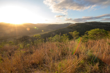 South Africa sunset in hluhluwe park