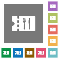 Dinner discount coupon square flat icons