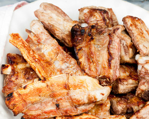 Roast pork,ribs and bacon.